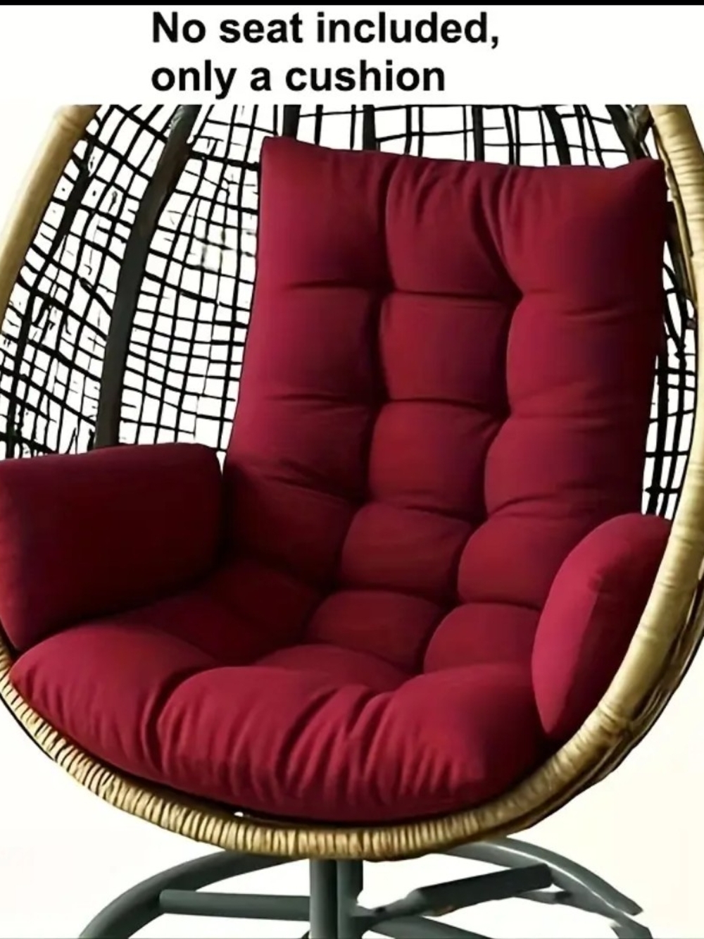 Deep Red Tufted Hanging Chair Cushion